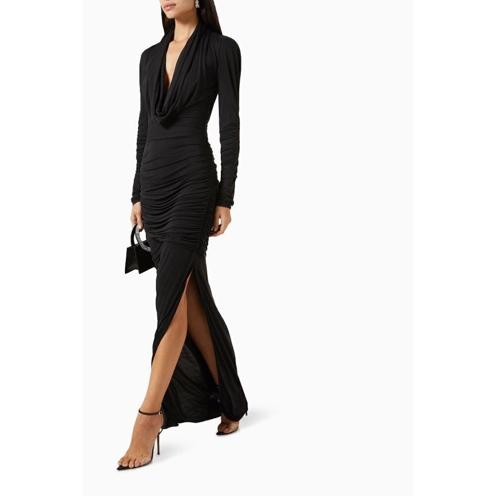 GAUGE81 Elos Maxi Dress in Black 38 6 New Womens Long Gown Hooded - Picture 11 of 16